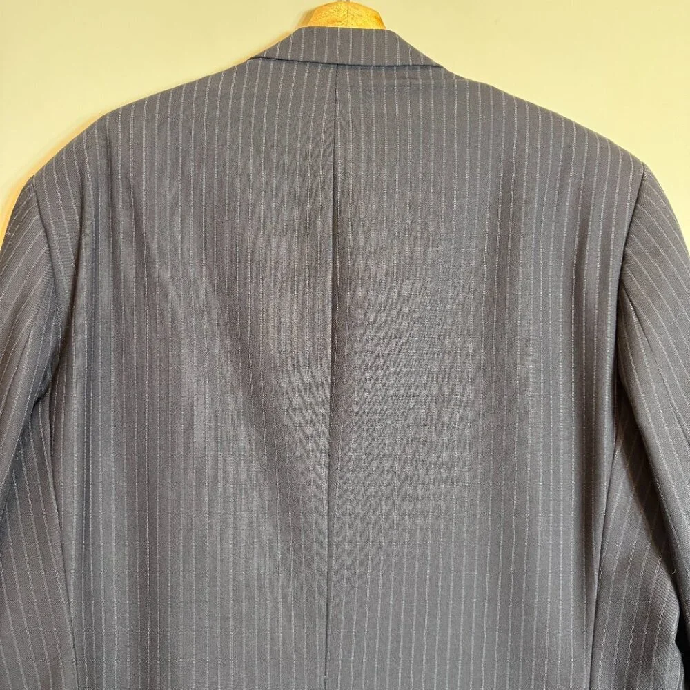Ralph Lauren Pinstripe Wool Sport Coat Dinner Jacket Blazer Men's 46R* Black